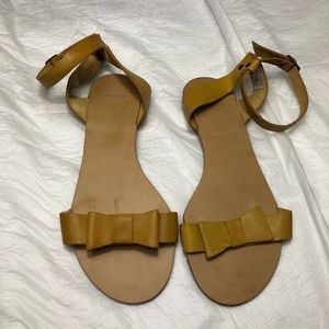 Topshop Mustard Yellow Ankle‎ Strap Sandals Sz 40